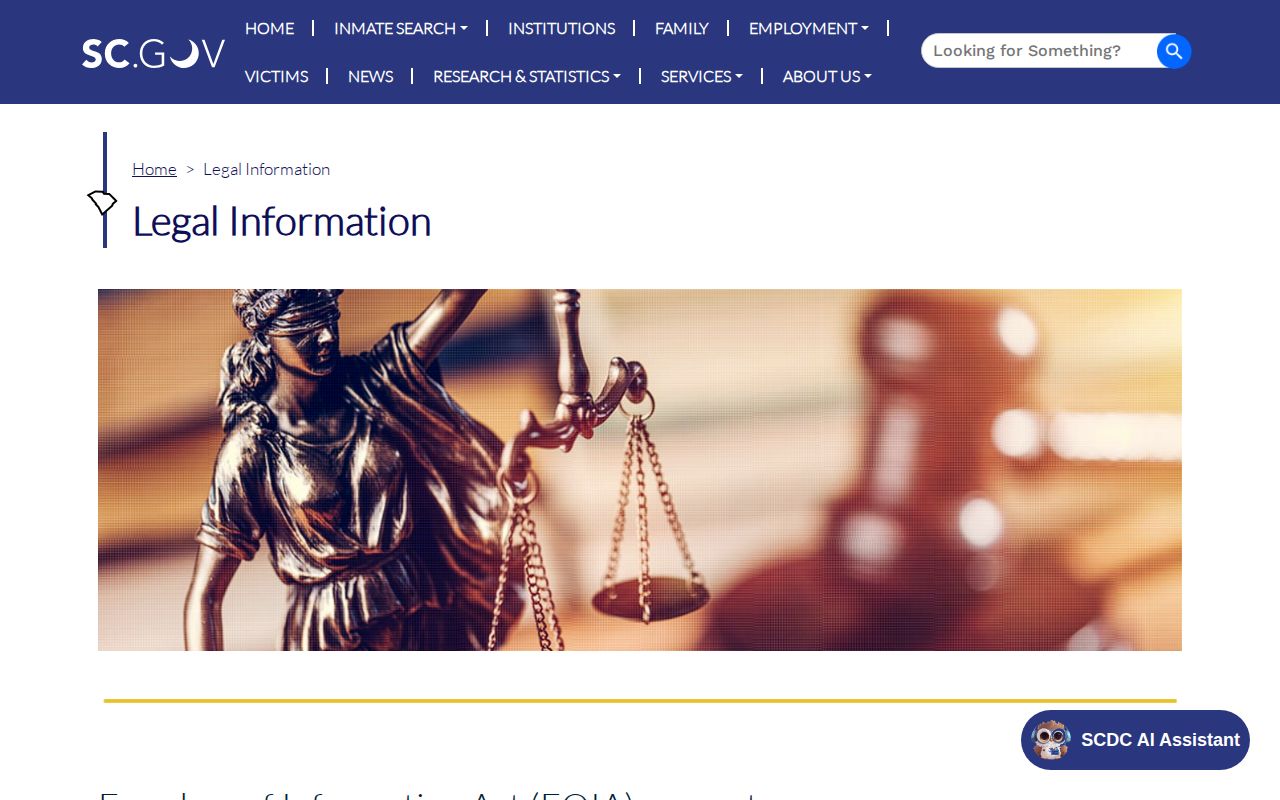 SCDC legal information page linking release date calculation resources